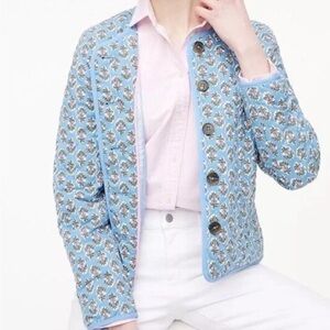J. Crew Lady Jacket Light Blue Floral Quilted Blazer size 2 - never worn